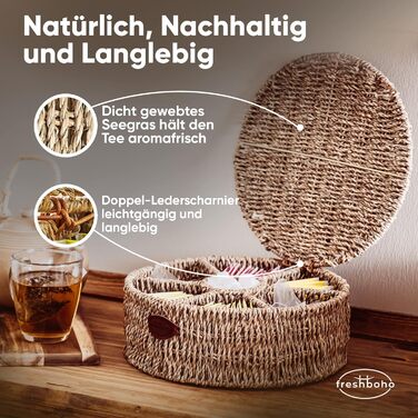 Коробка для зберігання чайних пакетиків надзвичайно великі радіальні відділення кругла коробка для зберігання чайних пакетиків Органайзер, коробка, для зберігання чаю з морської трави виберіть свою модель