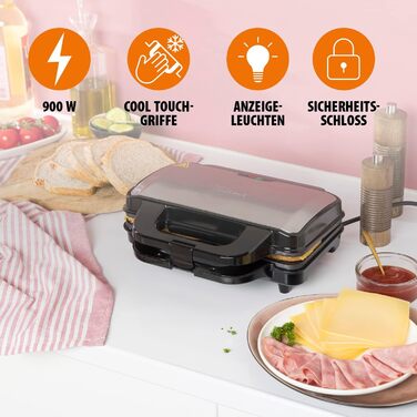 Бутербродниця Tristar SA-3060 Дуже глибокі сковороди дві порції за раз, чорна одна