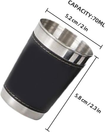 Маленькі чарки з нержавіючої сталі об&39ємом 70 мл з футляром для перенесення, портативні келихи для вина в поході, ударостійкі металеві чашки для подорожей на природі та пікніків