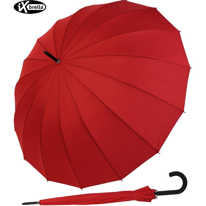 Якісна парасолька-палиця 16 шт. з автоматикою - штормозахисна - червона