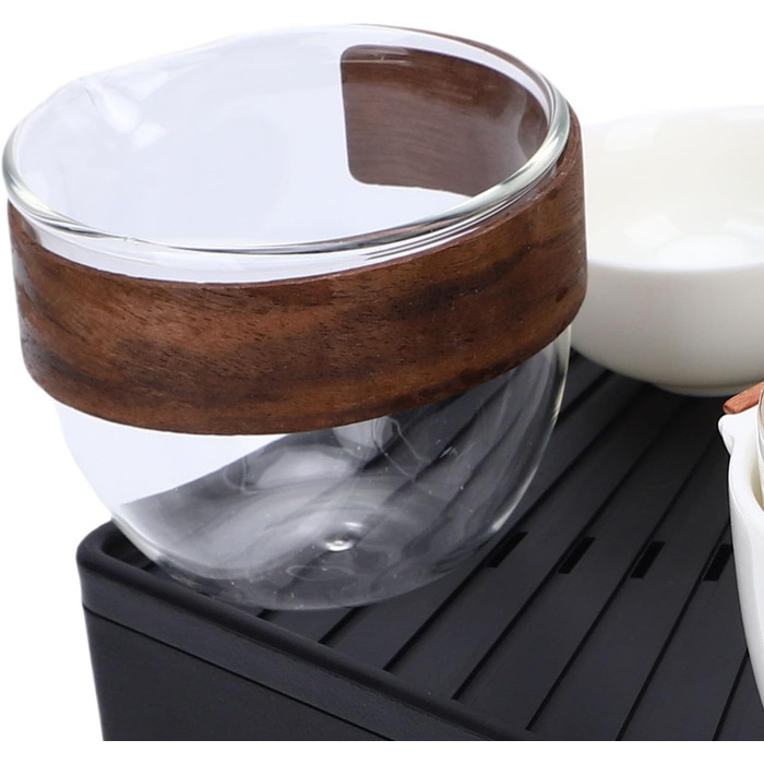 Набір для чаювання Кунг-Фу, портативний керамічний чайник з 4 міні-чашками, ідеальний для кемпінгу та подорожей