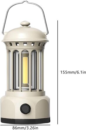 Регульований ретро-кемпінговий ліхтар, вдосконалене освітлення, портативний підвісний світильник, водостійкий, ідеально підходить для активного відпочинку. Ретро-кемпінговий ліхтар, білий.