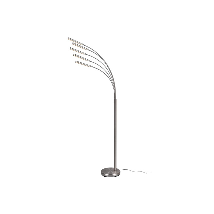 Стійка LED-світильник Reality Reed R41031507, матовий нікель, 5 шт. 3.5 Вт LED, диммерний вимикач, сріблястий