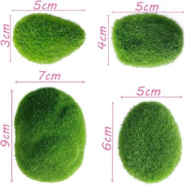 Кулі зі штучного моху Кульки зі штучного моху Кульки із зеленого моху Декоративний мох зі штучного моху Камені з моху Кулі з моху Прикраса для дизайну інтерєру, 40 шт., Ball Moss