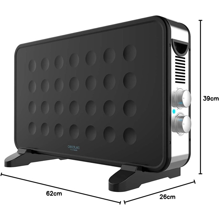 Конвектор Cecotec ReadyWarm 6550 Turbo Convection Design, 2000 Вт, регулятор температури, 4 режими, турбовентилятор, підставка, захист від перегріву, низький рівень шуму, до 20 м