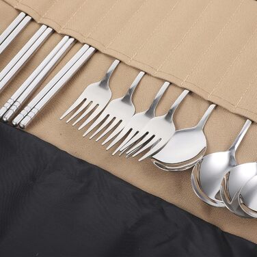 Набір столових приборів для кемпінгу CALLARON із сумкою, що згортається, легкий нейлоновий посуд для пікніка для походів, барбекю та використання на свіжому повітрі