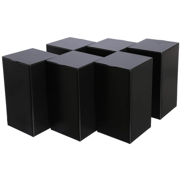 Квадратних металевих герметичних банок для зберігання/чаю, приблизно для 150 г чаю Ерл Грей 12,8 x 6,8 x 6,8 см (В, Ш, Г) також ідеально підходять як банки для кави або спецій 6 x M, 6