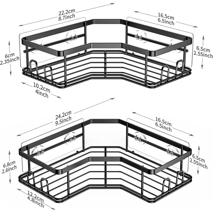 Душова полиця кутова, самоклеюча, з нержавіючої сталі, для душової кабіни в приміщенні для організації зберігання речей у ванній кімнаті