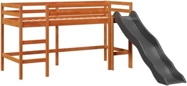 Ліжка та аксесуари, Ліжка та каркаси ліжок, Дитяче ліжко-горище з тунелем, біло-чорне, 80 х 200 см, масив сосни