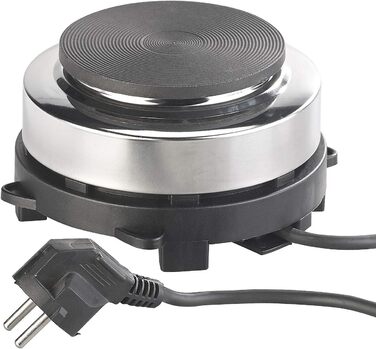 Гаряча плита Rosenstein & Shne електрична міні-одинарна конфорка та кавоварка для еспресо, 500 Вт, 3 чашки (міні-плита для еспресо-машини, мала конфорка для еспресо, індукційна плита)