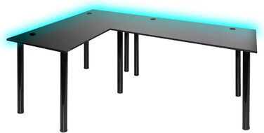 Кутовий стіл SyberDesk Gaming Pro LED 185 x 120 см зі світлодіодним підсвічуванням, великий комп&39ютерний стіл (лівий)