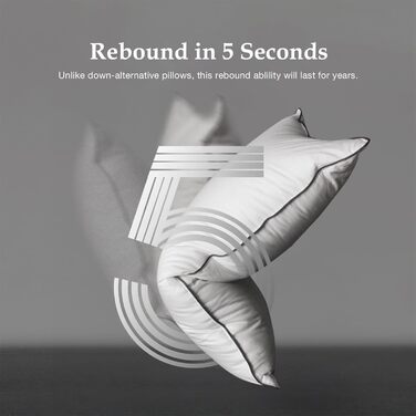Пухові подушки DWR 40x80 см, комплект з 2 шт. , пір&39яні подушки з 3-камерним наповнювачем - розкішні подушки з гусячого пера та 100 органічна бавовняна тканина, надзвичайно комфортні, м&39які та підтримуючі, подушки 40x80 см, білі 40x80 см (2 шт.)