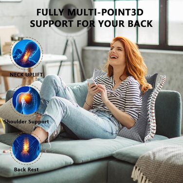 Подушка-клин Подушка для читання та відпочинку на ліжку, мала, подушка для спини/чоловіка для ліжка, підтримка спини, телевізор, підтримка ліжка, ковзанка для сну на спині, кабінет, трикутна подушка-клин (мала, сіра) 60x50x20 см сірого кольору