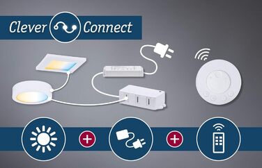 Світлодіодна меблева лампа Clever Connect Stripe 1м 12V в т.ч. 6.5 Вт з регулюванням яскравості Світло шафи Прозора шафа світла Пластик 2700-6500K, 99972