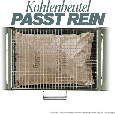 Портативний кемпінговий гриль, складний вугільний гриль, настільний вугільний гриль для подорожей 45x31 см, настільний кемпінговий гриль для приготування їжі на свіжому повітрі, кемпінгу та пікніків (армійський зелений)