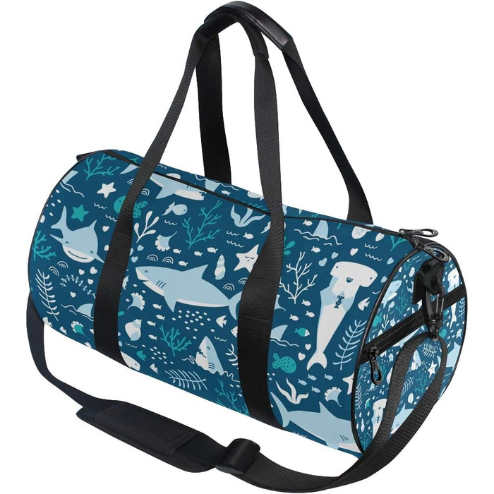 Водонепроникна спортивна сумка Акули в океані - містка дорожня сумка-вікендер для чоловіків та жінок