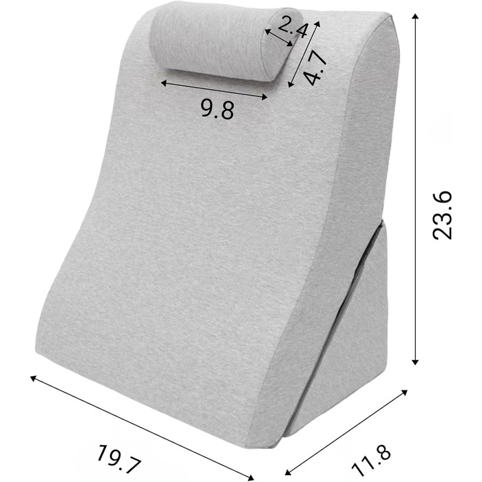 Подушка для читання спинка, регульований підголівник, піна з ефектом пам&39яті, знімний чохол, дихаюча та нековзна, трикутна ручка для спини, шиї та ніг 60 x 50 x 30 см