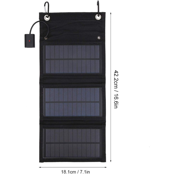 Сонячні панелі Kuuleyn, 15 Вт, легкі, тонкі, зносостійкі, гнучкі портативні сонячні панелі, що складаються, зі світлодіодним індикатором заряджання, водонепроникні для туризму та походів
