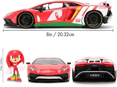 Іграшковий набір Jada Toys Sonic Lamborghini Aventador SV (19 см) та фігурка Наклз (7 см) металева модель авто з відкриваючими деталями для дітей від 8 років