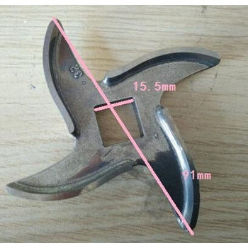 Деталі м'ясорубки Лезо з нержавіючої сталі Круглий квадратний отвір, 32