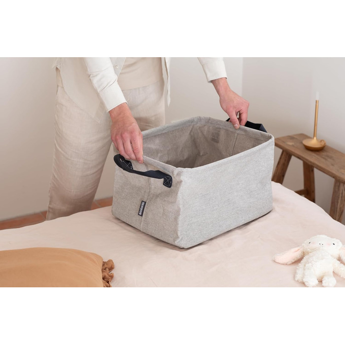 Складний кошик для білизни - Багатофункціональний ящик для зберігання паперу та іграшок - Велика ємність - Для вологого та сухого прання - Водонепроникне покриття - Органайзер - Сірий - 35 л, 30 x 20 x 10 см