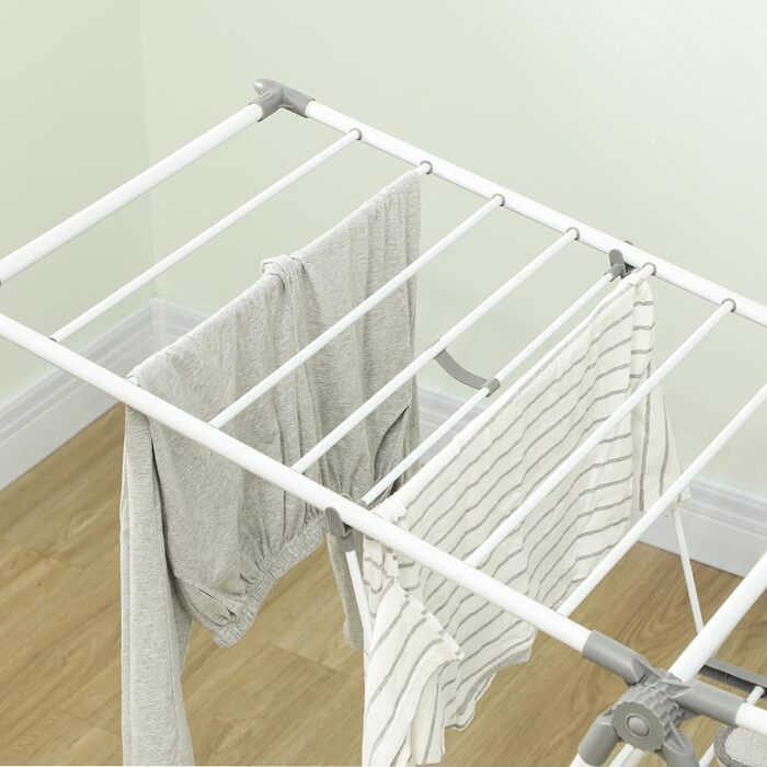 Складана сушарка для білизни HOMCOM, 156,5x61,5x97 см, біла