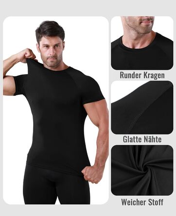 Компресійна футболка Niksa, чоловіча, дихаюча функціональна спортивна футболка з коротким рукавом, швидковисихаюча, розмір M, чорнабіла (2 шт.)