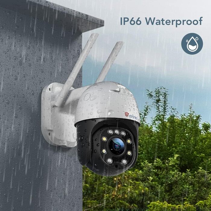 Камера спостереження ctronics 5 шт. Optical Zoom Outdoor WLAN, PTZ Dome WiFi IP Camera Outdoor with Human Motion Detector, Automatic Tracking, 30m Night Vision in Color, 2-Way Audio, IP66 Waterproof