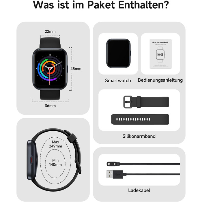 Розумний годинник для чоловіків та жінок, 1,8-дюймовий AMOLED-дисплей, розумний годинник з функцією телефону, Alexa, фітнес-годинник з серцевим ритмом, сном, SpO2, крокоміром, 110 спортивних режимів, водонепроникність IP68, спортивний годинник для iOS та 