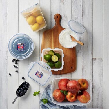 Пластикові контейнери для зберігання продуктів Lock & Lock набір з 3 предметів квадратні ланч-бокс з роздільником 1,4 л (3 x 1400 мл) прозорі