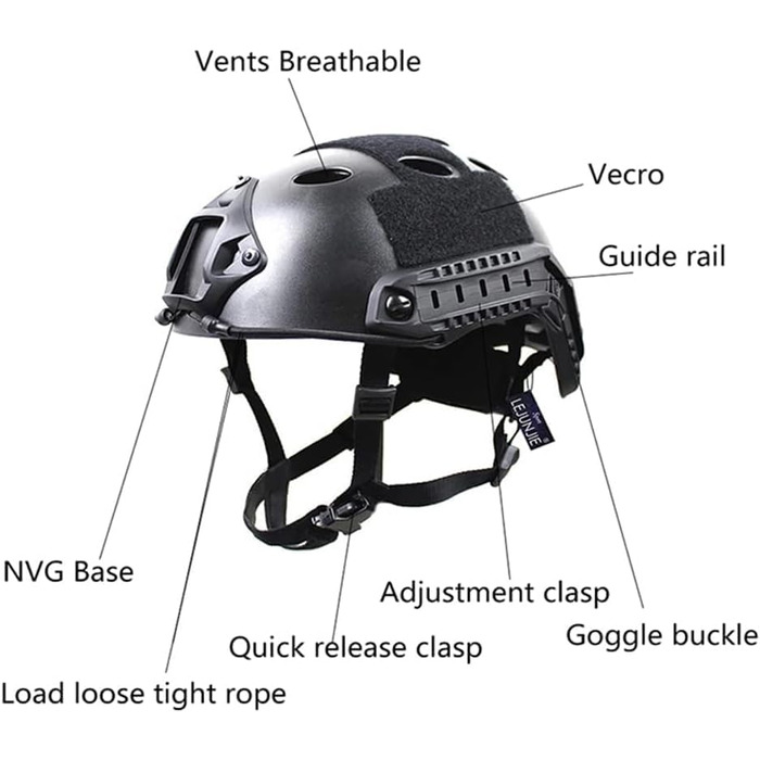 Тактичний шолом Mich зі знімною маскою для обличчя та окулярами для страйкболу, пейнтболу та полювання - ідеально підходить для активного відпочинку, чорні лінзи 2