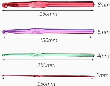 Набір гачків для в&39язання, 4 різнокольорові алюмінієві спиці, туніський гачок для в&39язання, для початківців або професіоналів