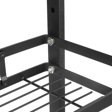 Постійна полиця для спецій OHMG, 3-рівнева кухонна полиця для банок зі спеціями, органайзер для кухонної стільниці, металевий органайзер для зберігання на робочій поверхні з тримачем для посуду, тримачем для обробної дошки (34*21*41,7 см (2 шари))