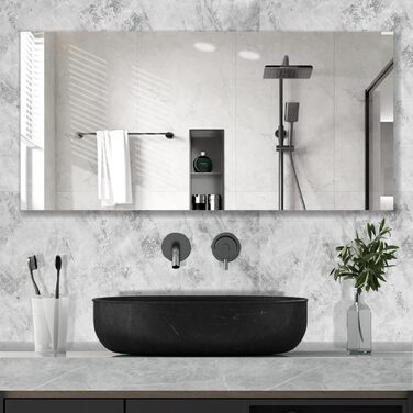 Інфрачервоний обігрівач дзеркала 800 Вт, інфрачервоний обігрівач дзеркала для ванної кімнати з пультом дистанційного керування 120x60 см, електричний обігрівач із захистом від перегріву - WiFi (Tuya Smart) - сертифікований TV. 800 Вт - 120x60 см