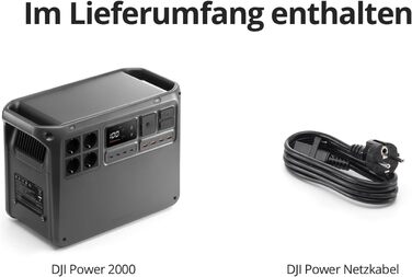Портативна електростанція DJI Power 2000 2048 Втгод, сонячний генератор 3000 Вт, акумулятор LiFePO4, компактний розмір, заряджається від 0 до 80 за 45 хвилин, аварійний генератор живлення для дому, кемпінгу/кемперів/аварійного живлення