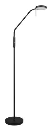 Світлодіодна торшерна лампа Reality Moreno R44561132, матовий чорний метал, 3 Вт LED, акумулятор із зарядною станцією, сенсорний диммер, регулювання кольору світла
