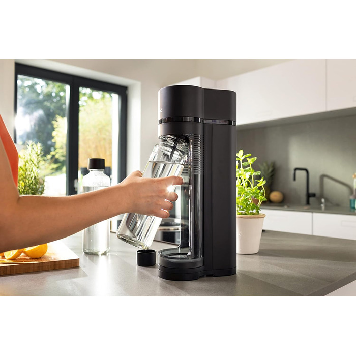 Стартовий набір Sodapop Sodapop Maker Logan з циліндром CO і 3 шт. скляною пляшкою, чорний матовий, висота 42,6 см