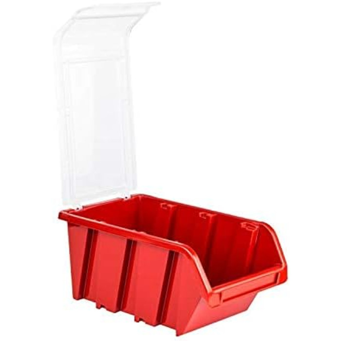 Коробка з кришкою настінна полиця 80 x 80 см, коробки, що штабелюються, контейнери для зберігання, відкриті коробки для зберігання, система зберігання, червоний/чорний