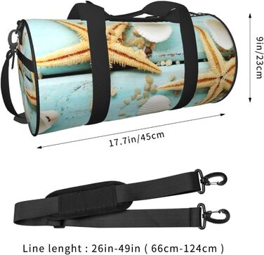 Дорожня сумка-циліндр Морська хвиля, блакитне дерево на пляжному пейзажі, спортивна сумка для чоловіків та жінок, сумка-мішок, спортивна дорожня сумка