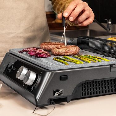 Електрогриль Cecotec Rockn'Grill Bistro зі знімними панелями 2400 Вт, сенсорне керування, незалельне регулювання температури панелей, бездимове та здорове приготування, з термощупом у комплекті