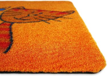 Килимок для котів 50 x 70 см помаранчевий - Килимок для дверей з котами - Нековзний та миється - Килимок для бруду для використання в приміщенні та на вулиці з цікавим дизайном 50 x 70 см (прямокутний) помаранчевий