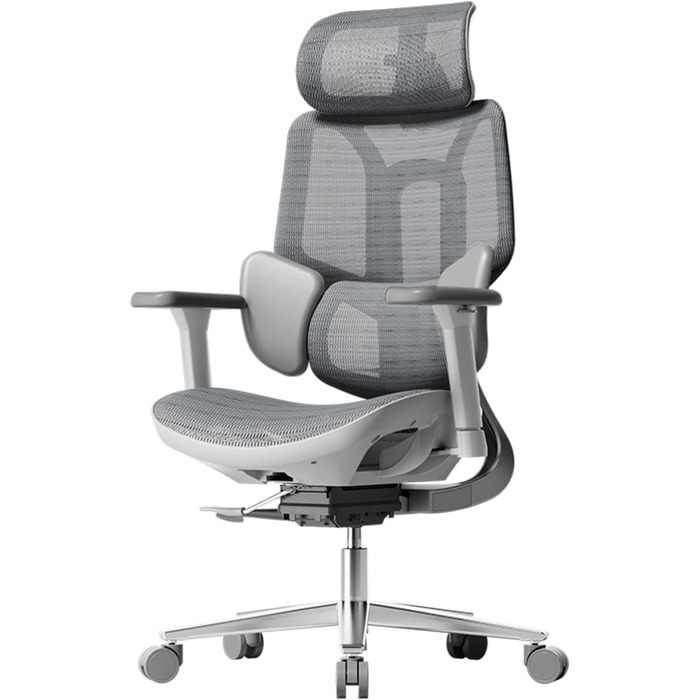 Ергономічне офісне крісло Hbada E3 Air з 3-зонною динамічною поперековою підтримкою, стілець для роботи з 3D-регульованим підголівником, 3D-регульованими підлокітниками, сірий колір E3 Air