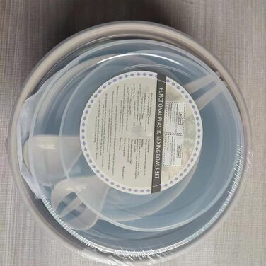 Набір мисок для змішування AIKKIL з 6 шт. , пластикова салатниця Nist з кришкою, миска з кришкою, містить 2 виделки та 4 мірні лож