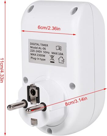 Енергозберігаюча розетка, великий РК-дисплей, таймер розетки з прихованими кнопками для водонагрівачів, кондиціонерів