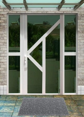 Килимок CSN Astro Turf 90 x 55 см світло-сірий/сріблясто-сірий Килимок для дверей для використання всередині та зовні приміщень 100 поліетилен Неперевершений вхідний килимок Килимок для вуличного використання