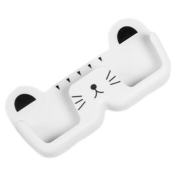 Тримач для сонцезахисних окулярів Tofficu, настінний, у формі кота, органайзер для окулярів, пластик, білий, компактний, для дому та офісу