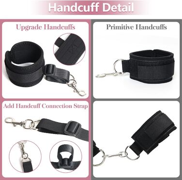Набір для звязування БДСМ Обмежувачі для ліжка Секс-іграшка для пар I Надзвичайно стабільний набір для звязування з обмеженнями для ліжка, наручниками, завязаними очима, ременями для ліжка, регульованою довжиною, швидким встановленням за 1 хвилину
