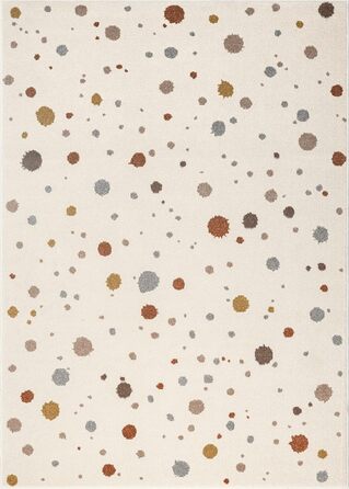 Килим Beat Kids Modern м'який дитячий килим, м'який ворс, простий у догляді, стійкий до кольору, малюнок в крапку, кремовий, 120 x