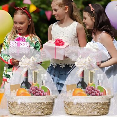 Набір плетених кошиків для зберігання з 2 предметів, плетений кошик, плетений кошик для зберігання у ванну кімнату, плетені кошики з подарунковими пакетами та атласною стрічкою, кошики для зберігання на полиці, ванна кімната, вітальня, дитяча кімната