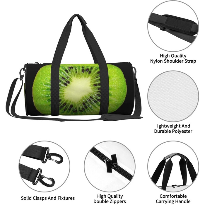 Спортивна сумка для подорожей Киві, чорна, універсальний розмір